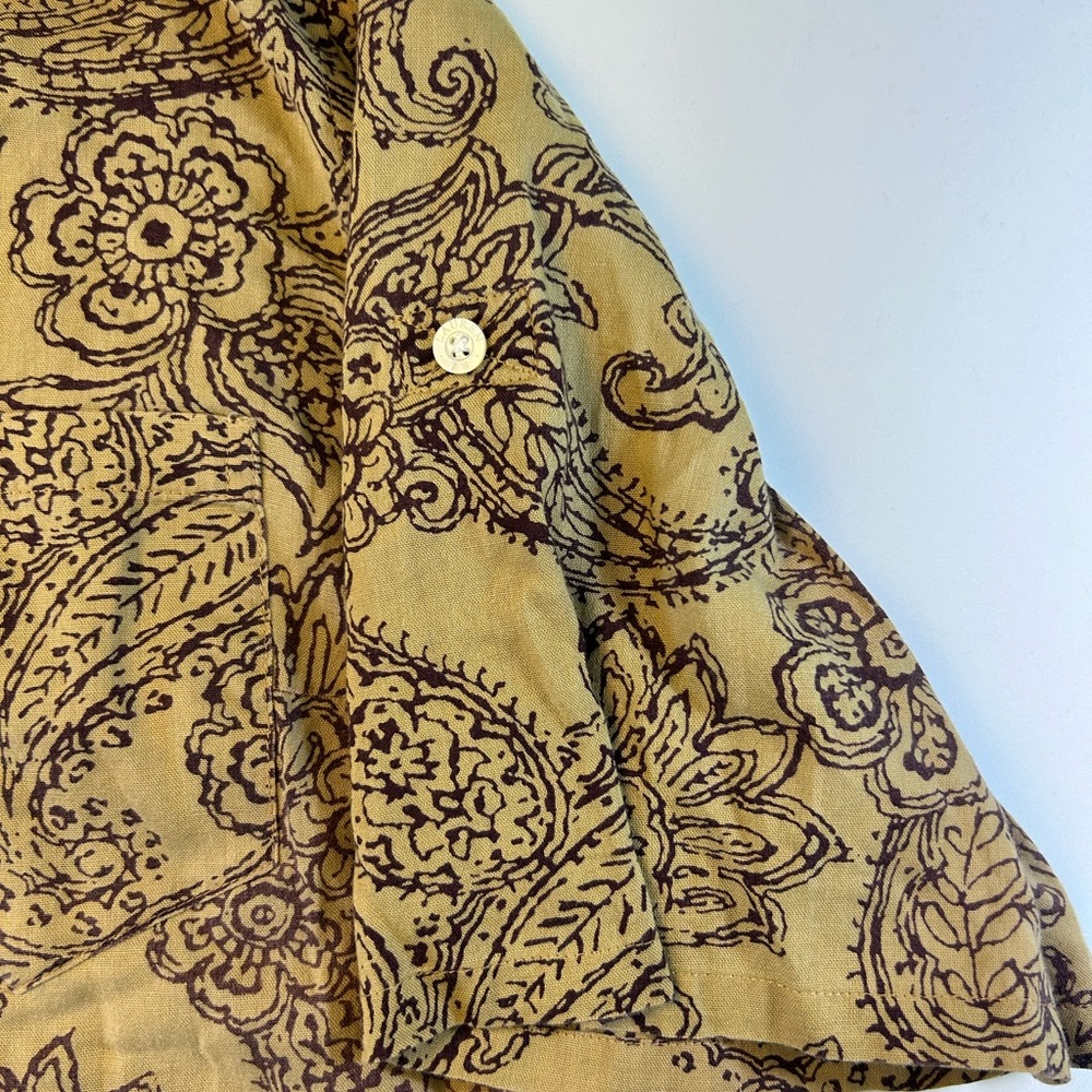 Ralph Lauren Tan and Brown Paisley Button-Down Shirt - Picture 8 of 10